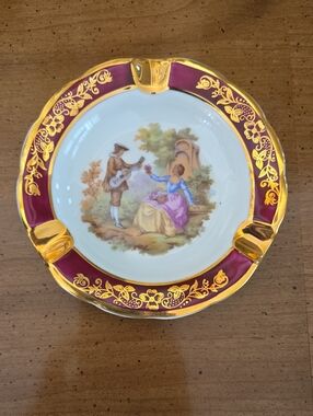 Vintage Limoges France Porcelain Ashtray